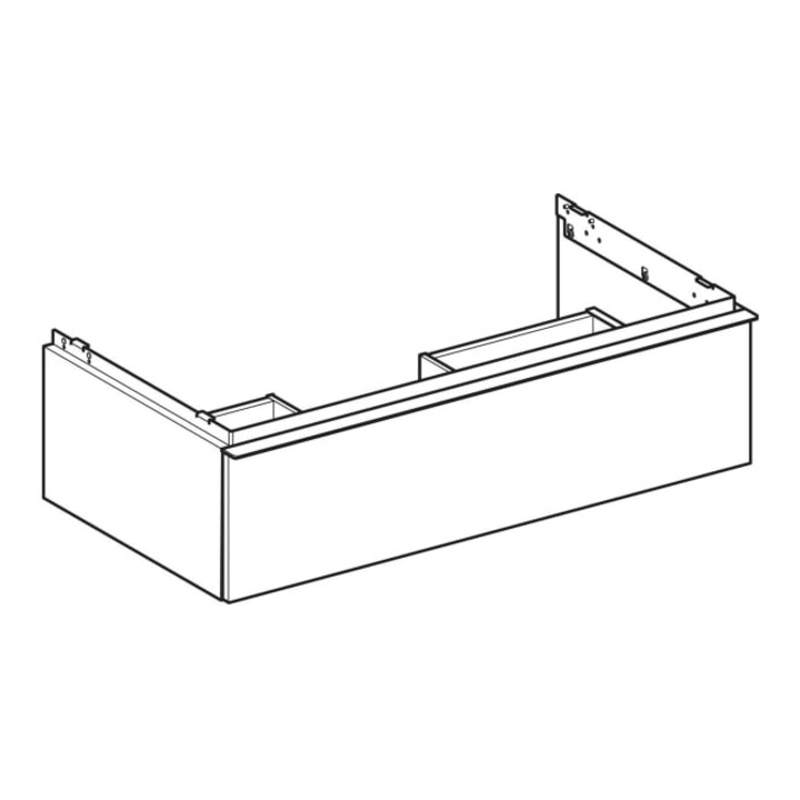 Geberit Meuble sous lavabo iCon 88,8x24,7x47,6 cm, blanc brillant/sable mat