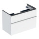 Geberit Meuble sous lavabo iCon 88,8x61,5x47,6 cm, 2 tiroirs, blanc/bois brillant/Gr. vc-1