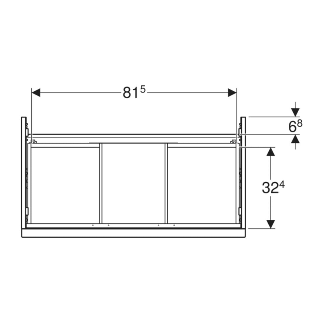 Geberit Meuble sous lavabo iCon 88,8x61,5x47,6 cm, 2 tiroirs, blanc brillant/gris mat