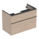 Geberit Meuble sous lavabo iCon 88,8x61,5x47,6 cm, 2 tiroirs, chêne/gr. la. ma-1