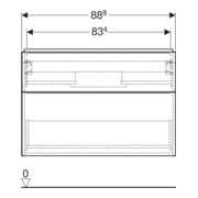 Geberit Meuble sous lavabo iCon 88,8x61,5x47,6 cm, 2 tiroirs, chêne/gr. la. ma-5
