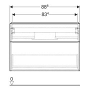 Geberit Meuble sous-lavabo iCon 88,8x61,5x47,6cm, 2 tiroirs, blanc laqué brillant-2