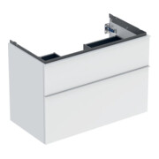 Geberit Meuble sous lavabo iCon 88,8x61,5x47,6cm, 2 tiroirs, blanc ma/Gr blanc ma