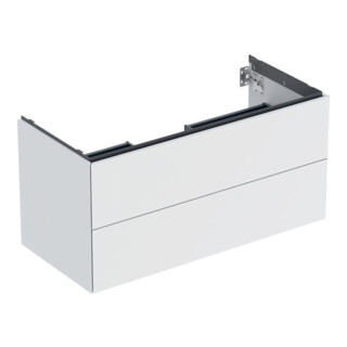 Geberit Meuble sous lavabo One 103,6x50,4x47 cm, blanc/laqué, 2 tiroirs