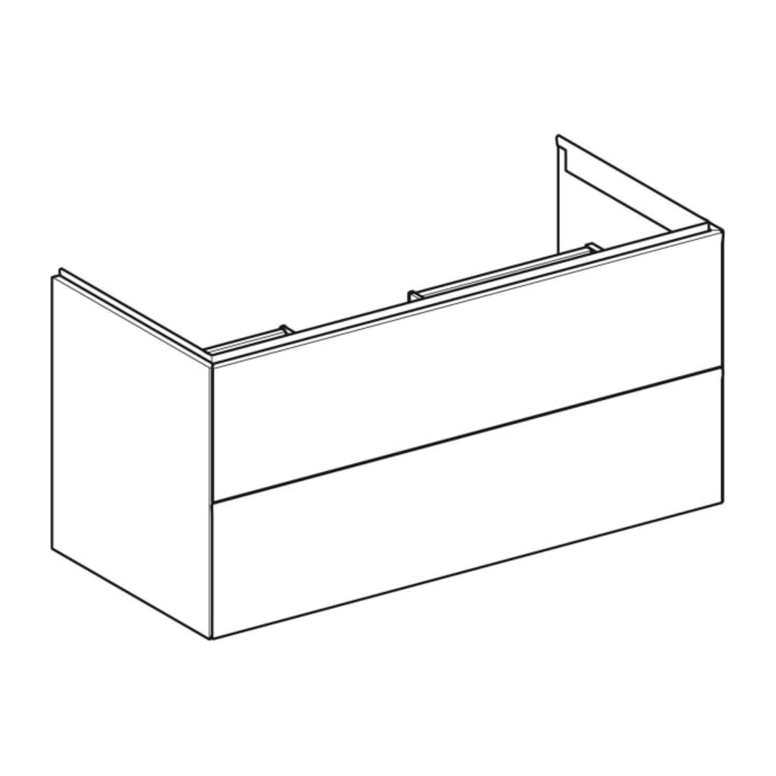 Geberit Meuble sous lavabo One 103,6x50,4x47 cm, blanc/laqué, 2 tiroirs