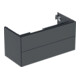 Geberit Meuble sous-lavabo One 103,6x50,4x47 cm, noir mat, 2 tiroirs-1