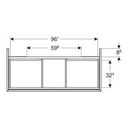 Geberit Meuble sous-lavabo One 103,6x50,4x47 cm, noir mat, 2 tiroirs-4