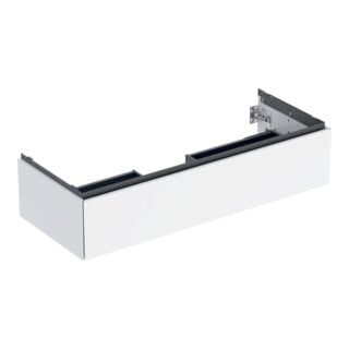 Geberit Meuble sous-lavabo One 118,4x50,4x47 cm, blanc/bois laqué brillant, 1 tiroir