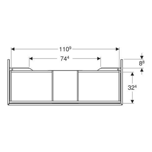 Geberit Meuble sous lavabo One 118,4x50,4x47 cm, blanc/laqué, 1 tiroir