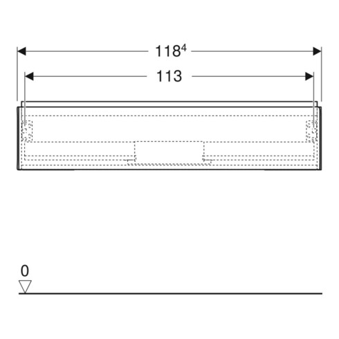 Geberit Meuble sous lavabo One 118,4x50,4x47 cm, blanc/laqué, 1 tiroir