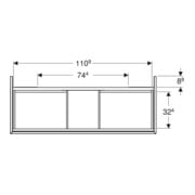 Geberit Meuble sous-lavabo One 118,4x50,4x47 cm, blanc/laqué, 2 tiroirs-4