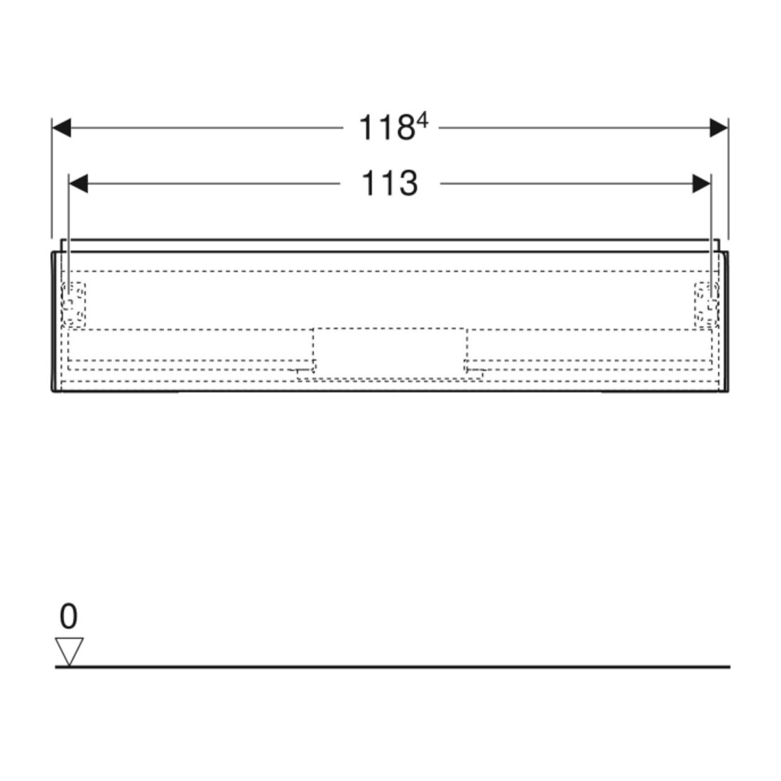 Geberit Meuble sous-lavabo One 118,4x50,4x47 cm, lave/lacqué m, 1 L