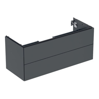 Geberit Meuble sous lavabo One 118,4x50,4x47 cm, noir mat, 2 tiroirs