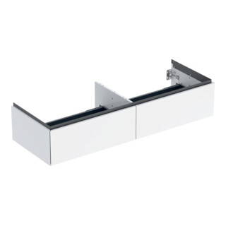 Geberit Meuble sous-lavabo One 133,2x50,4x47 cm, 2 tiroirs, blanc laqué brillant