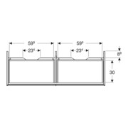 Geberit Meuble sous lavabo One 133,2x50,4x47 cm, 2 tiroirs, blanc mat-4
