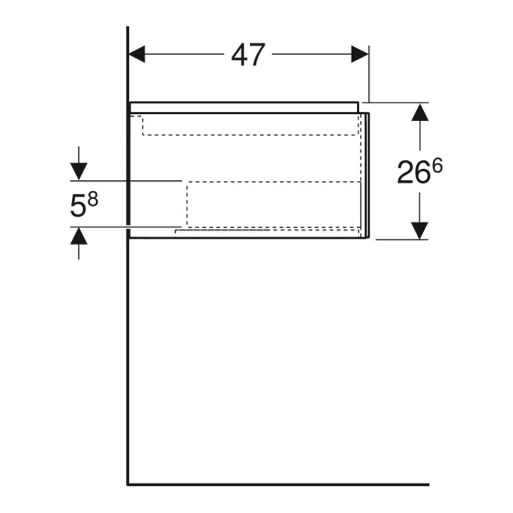 Geberit Meuble sous-lavabo One 133,2x50,4x47 cm, 2 tiroirs, greige/laqué
