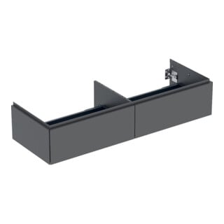 Geberit Meuble sous lavabo One 133,2x50,4x47 cm, 2 tiroirs, lava/laqué ma