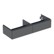 Geberit Meuble sous lavabo One 133,2x50,4x47 cm, 2 tiroirs, lava/laqué ma