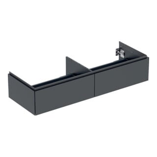 Geberit Meuble sous lavabo One 133,2x50,4x47 cm, 2 tiroirs, noir mat