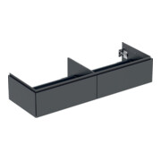 Geberit Meuble sous lavabo One 133,2x50,4x47 cm, 2 tiroirs, noir mat
