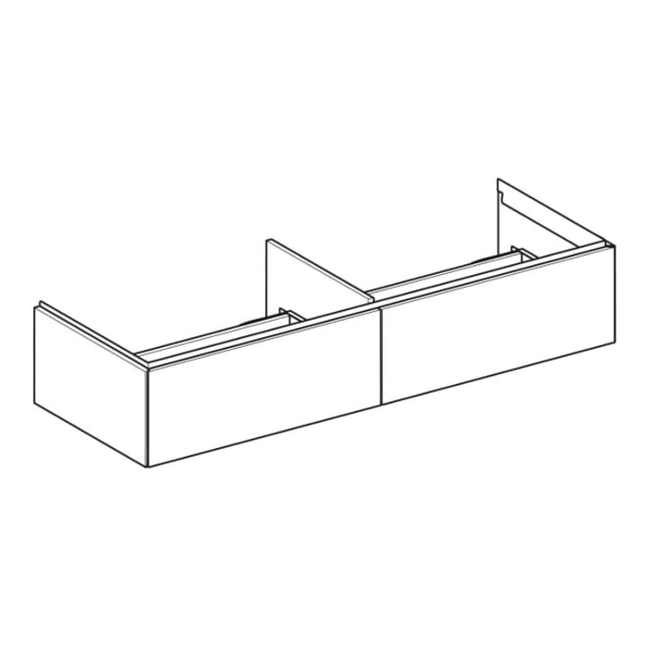 Geberit Meuble sous lavabo One 133,2x50,4x47 cm, 2 tiroirs, noir mat