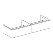 Geberit Meuble sous-lavabo One 133,2x50,4x47 cm, 2 tiroirs, sable-gris/l hg-2