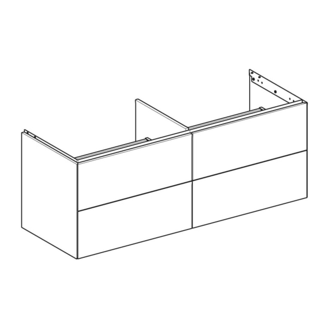 Geberit Meuble sous lavabo One 133,2x50,4x47 cm, 4 L, chêne/bois mélaminé