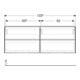 Geberit Meuble sous lavabo One 133,2x50,4x47 cm, 4 L, greige/laqué