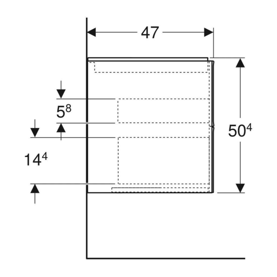 Geberit Meuble sous lavabo One 133,2x50,4x47 cm, 4 L, greige/laqué