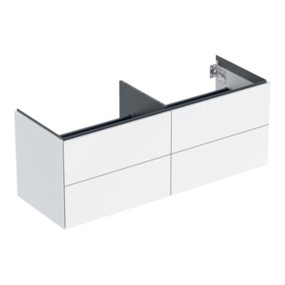 Geberit Meuble sous lavabo One 133,2x50,4x47 cm, 4 tiroirs, blanc laqué brillant