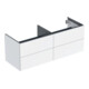 Geberit Meuble sous lavabo One 133,2x50,4x47 cm, 4 tiroirs, blanc laqué brillant-1