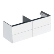Geberit Meuble sous lavabo One 133,2x50,4x47 cm, 4 tiroirs, blanc laqué brillant