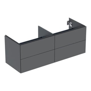 Geberit Meuble sous lavabo One 133,2x50,4x47 cm, 4 tiroirs, lava/laqué ma