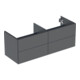 Geberit Meuble sous lavabo One 133,2x50,4x47 cm, 4 tiroirs, lava/laqué ma-1