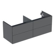 Geberit Meuble sous lavabo One 133,2x50,4x47 cm, 4 tiroirs, lava/laqué ma