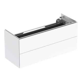 Geberit Meuble sous lavabo One 2 tiroirs, blanc brillant, 104,5x46,5x39,6 cm