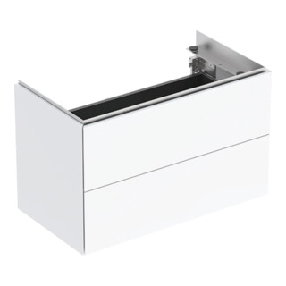 Geberit Meuble sous lavabo One 2 tiroirs, blanc brillant, 74,5x46,5x39,6 cm