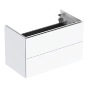 Geberit Meuble sous lavabo One 2 tiroirs, blanc brillant, 74,5x46,5x39,6 cm