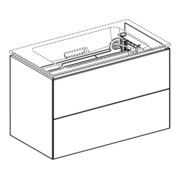 Geberit Meuble sous lavabo One 2 tiroirs, blanc brillant, 74,5x46,5x39,6 cm-4