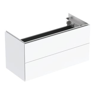 Geberit Meuble sous lavabo One 2 tiroirs, blanc brillant, 89,5x46,5x39,6 cm