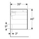 Geberit Meuble sous lavabo One 2 tiroirs, blanc brillant, 89,5x46,5x39,6 cm