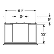 Geberit Meuble sous lavabo One 59,2x50,4x47 cm, blanc laqué, 1 tiroir-4