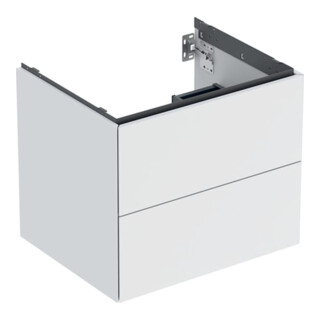 Geberit Meuble sous lavabo One 59,2x50,4x47 cm, blanc/laqué, 2 tiroirs