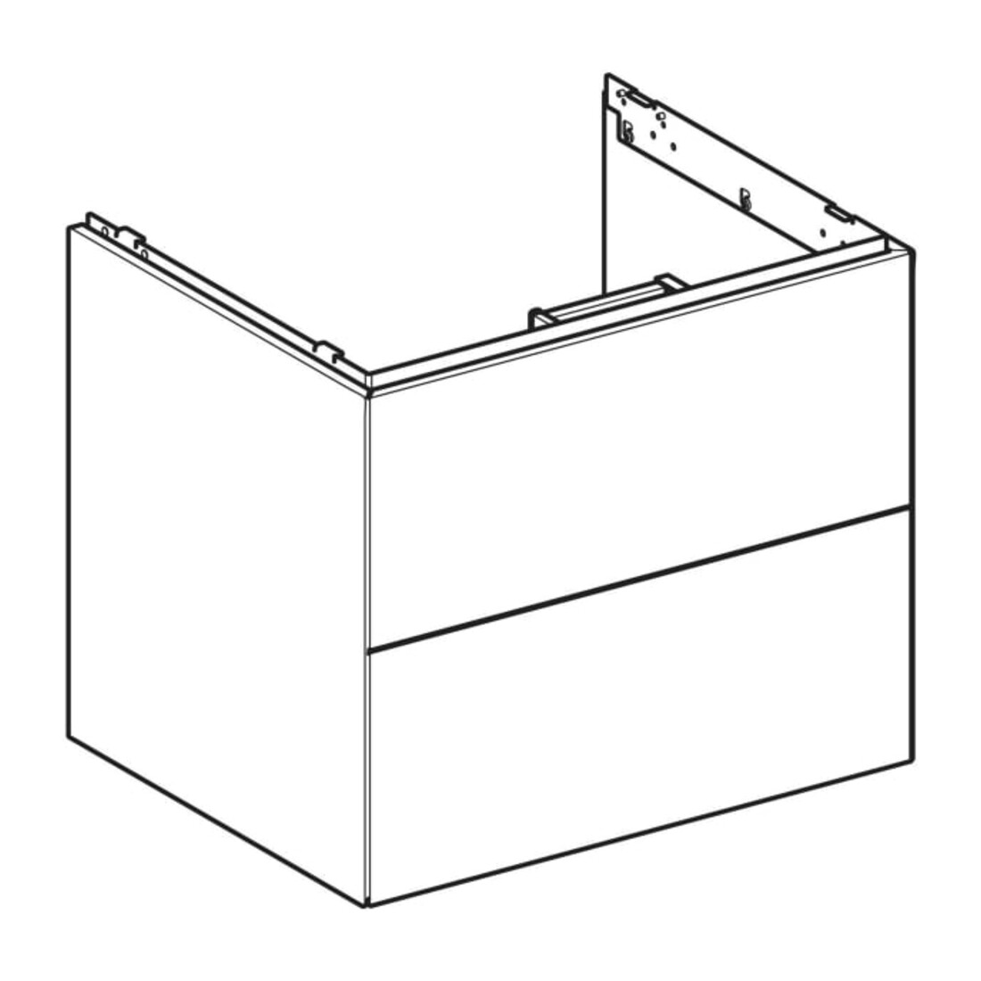 Geberit Meuble sous lavabo One 59,2x50,4x47 cm, chêne/bois Mela, 2 tiroirs