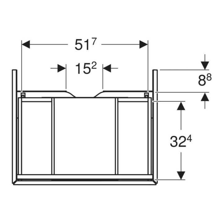 Geberit Meuble sous-lavabo One 59,2x50,4x47 cm, greige/laqué m, 1 L