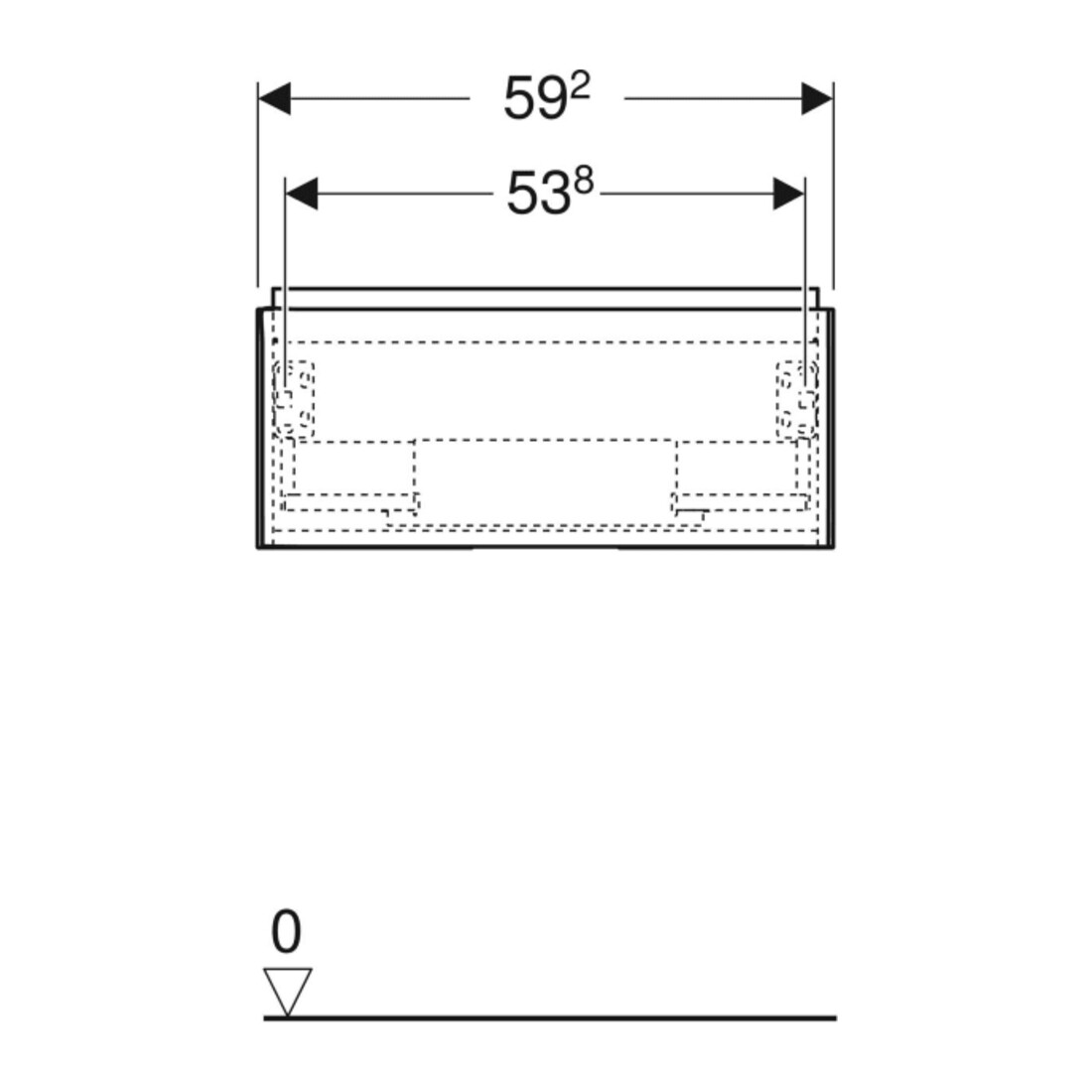 Geberit Meuble sous-lavabo One 59,2x50,4x47 cm, greige/laqué m, 1 L