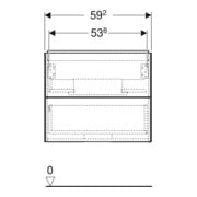 Geberit Meuble sous lavabo One 59,2x50,4x47 cm, lava/laqué m, 2 tiroirs-4