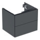 Geberit Meuble sous-lavabo One 59,2x50,4x47 cm, noir mat, 2 tiroirs-1