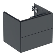 Geberit Meuble sous-lavabo One 59,2x50,4x47 cm, noir mat, 2 tiroirs