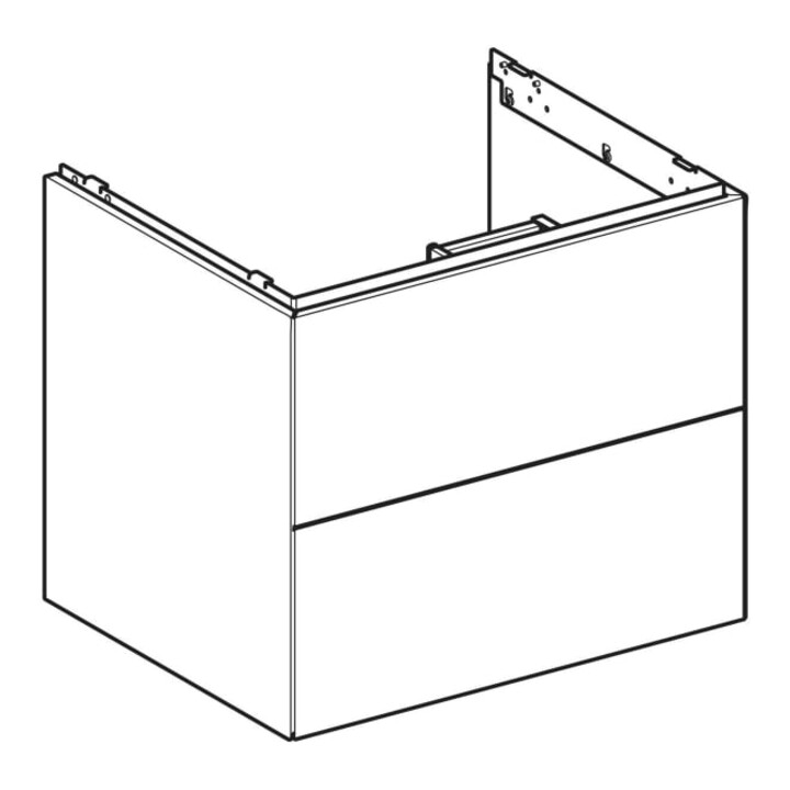 Geberit Meuble sous-lavabo One 59,2x50,4x47 cm, noir mat, 2 tiroirs